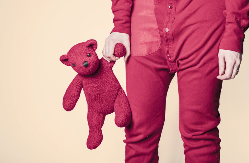 Red Pyjamas & Teddy Free Stock Photo