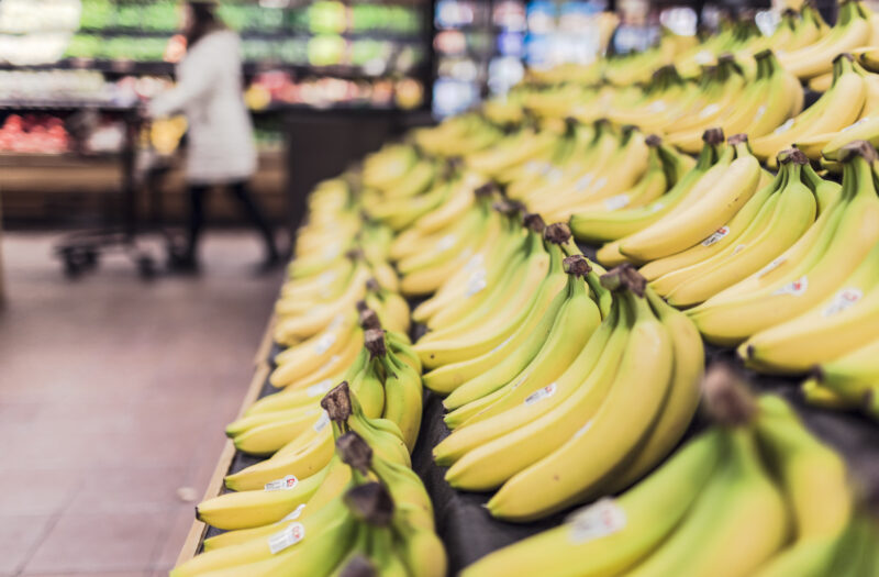 Bananas in Store Free Stock Photo