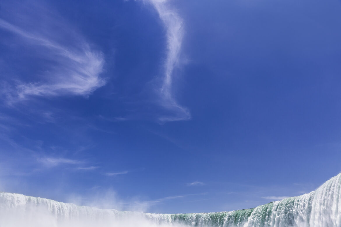 Waterfall & Blue Sky Free Stock Photo