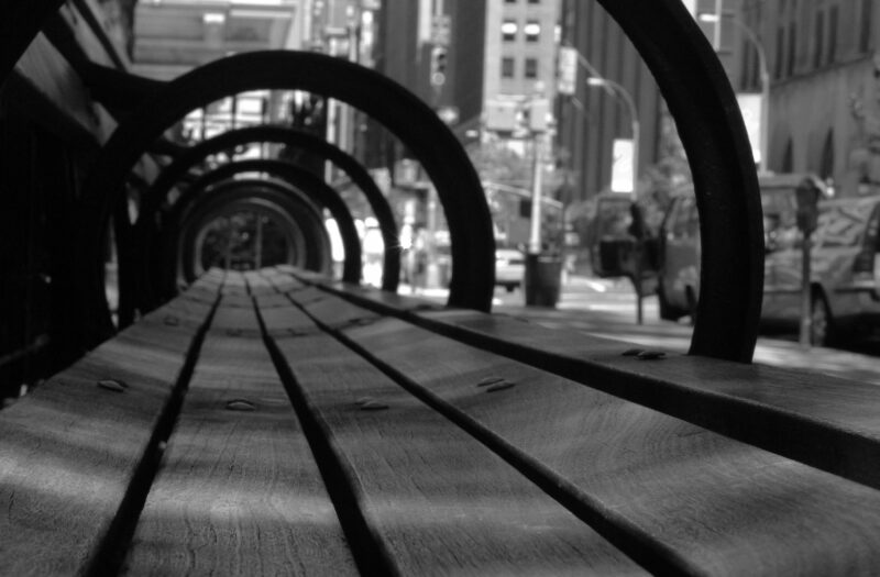 Black & White Park Bench Free Stock Photo