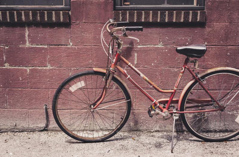 Vintage Bike & Brick Wall Free Stock Photo