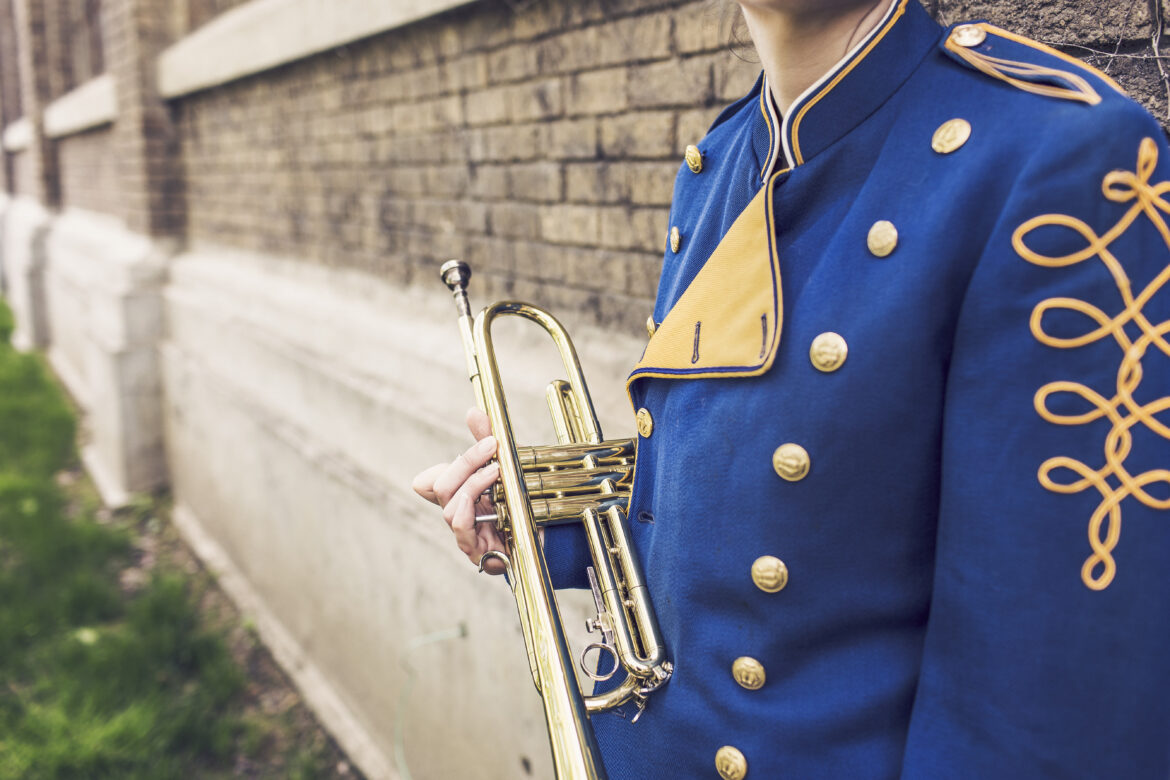 Trumpet Band Player Free Stock Photo