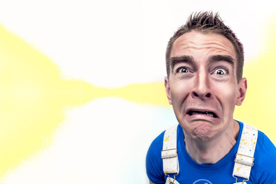 scared man face. Stock Photo