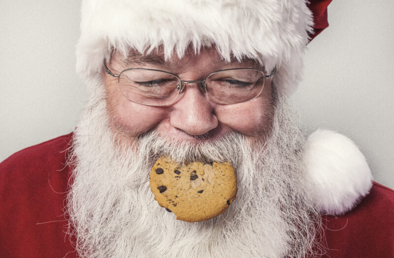 Santa Clause Eating Cookie Free Stock 