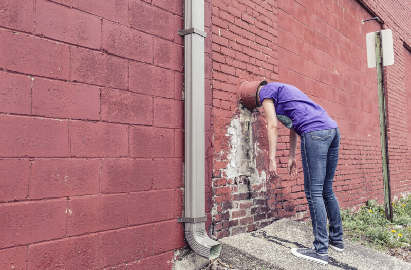 Stuck in the Wall Free Stock Photo