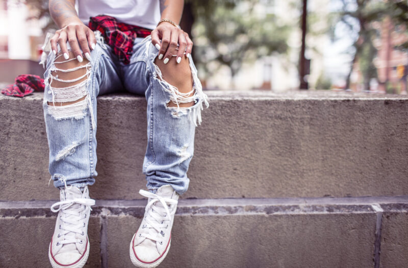 Ripped Jeans in the Summer Free Stock Photo