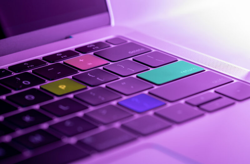 View Colorful Laptop Keys Free Stock Image