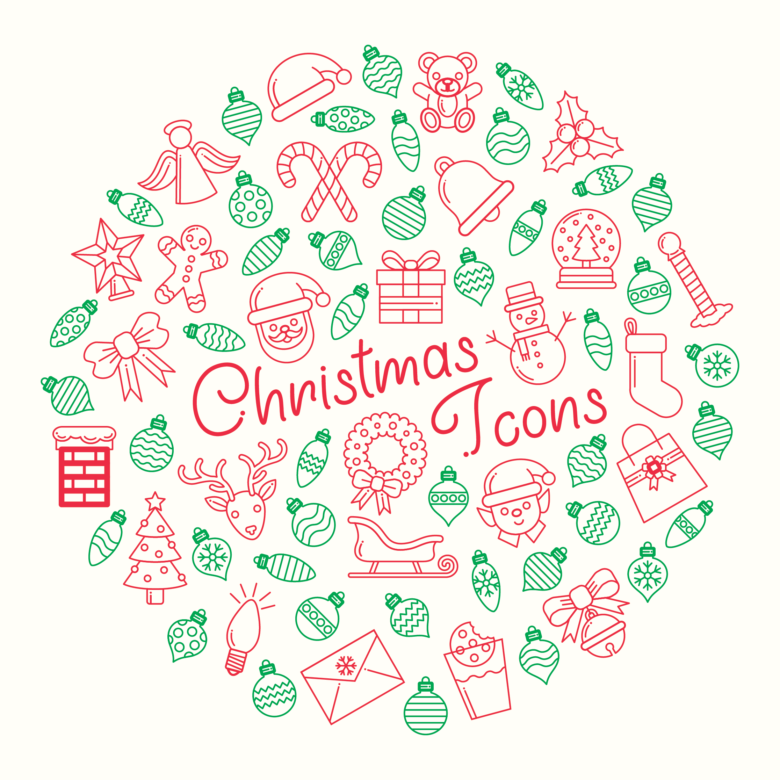 Christmas Icons Free Stock Vector