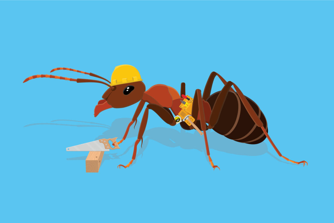 Ant Working Free Stock Vector