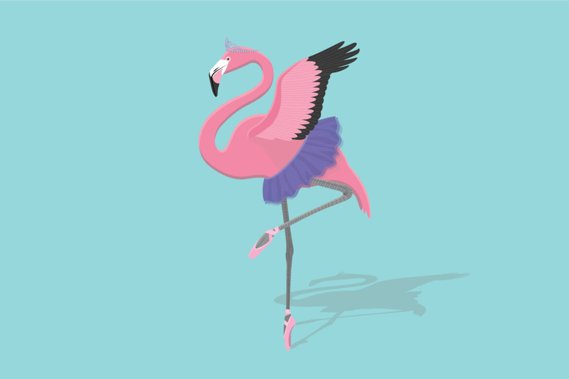 Pink Flamingo Free Stock Vector