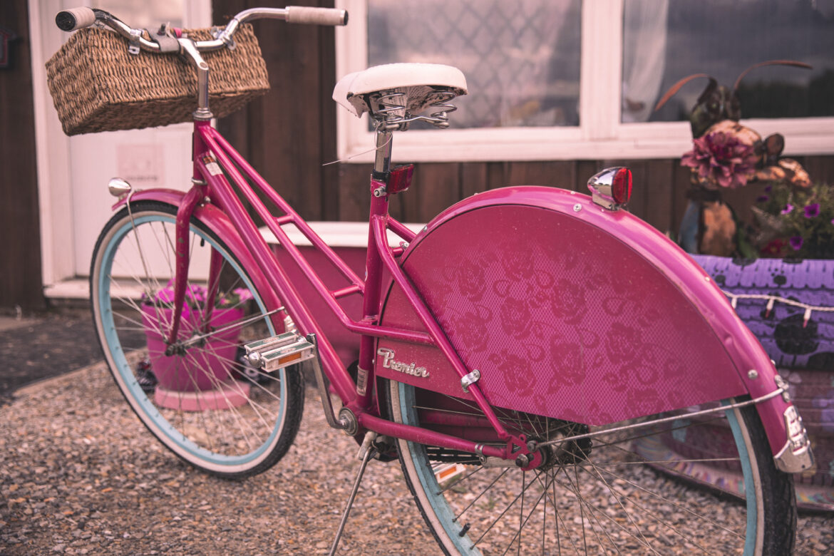 Pink Retro Bicycle Free Stock Photo