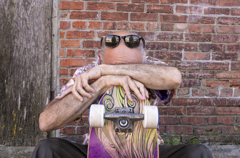 View Old Skateboarder Free Stock Image