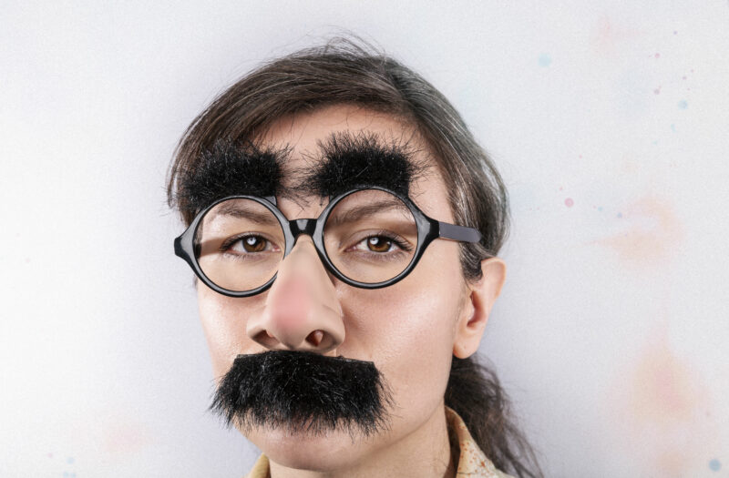 View Woman with Mustache Free Stock Image