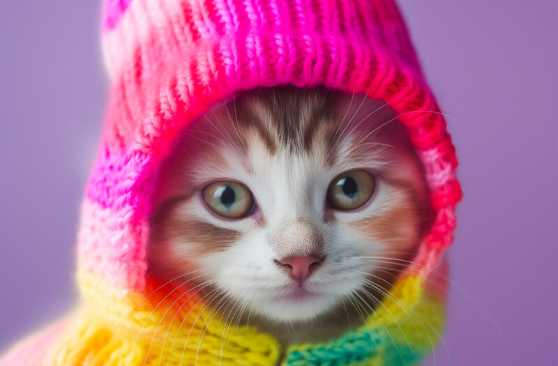 Rainbow Kitten Cat Free Stock 