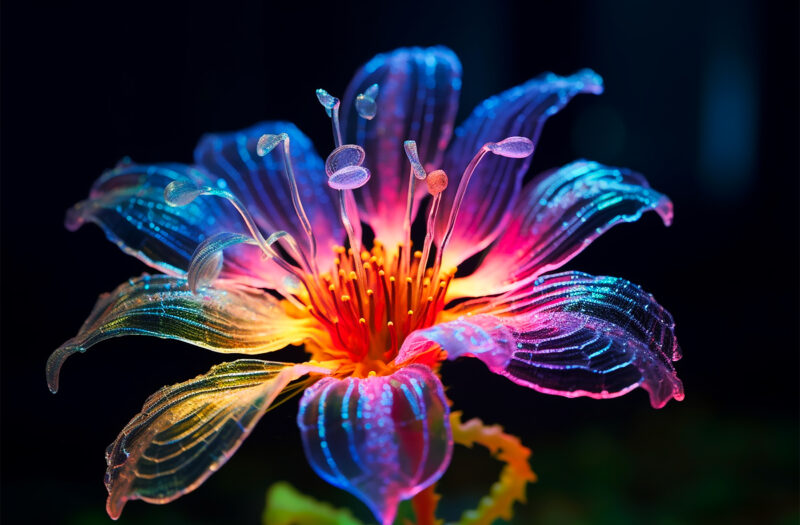 View Cool Glowing Flower Free Stock Image