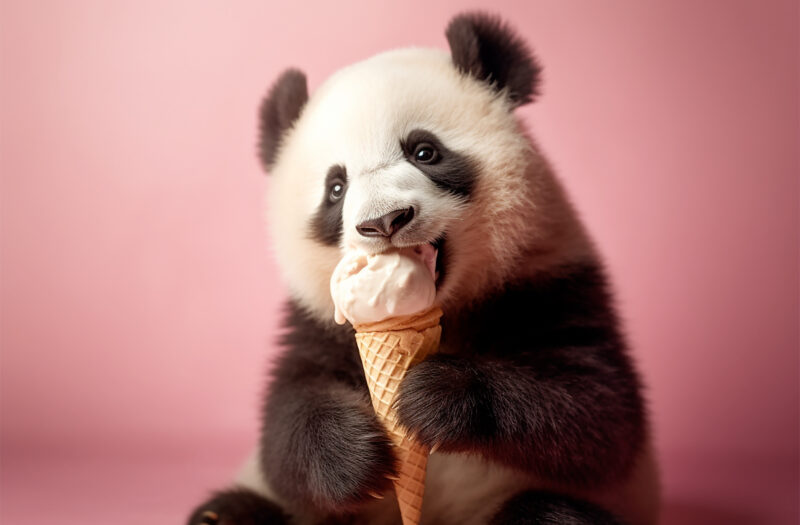 Animal Eating Ice Cream Free Stock Photo