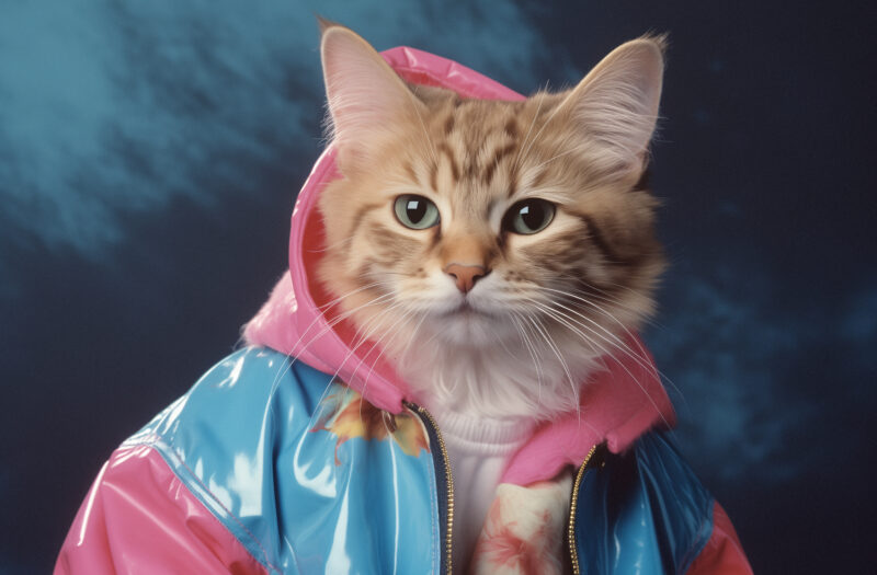 View 80’s Cool Cat Free Stock Image