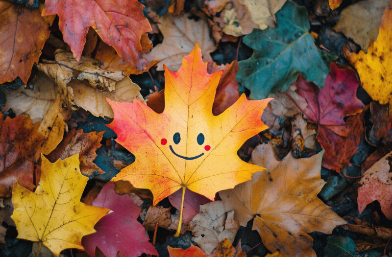 Autumn Foliage Face Free Stock Photo